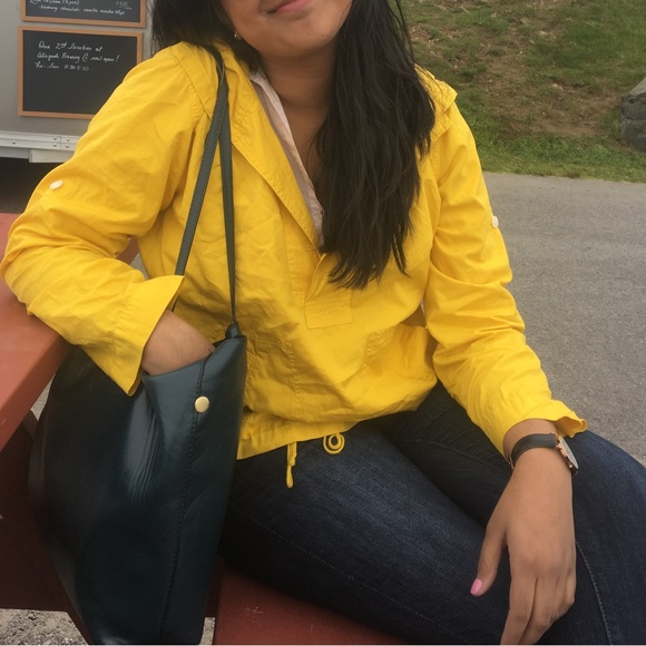 J. Crew Yellow Rain Jacket (size S) - Picture 2 of 5